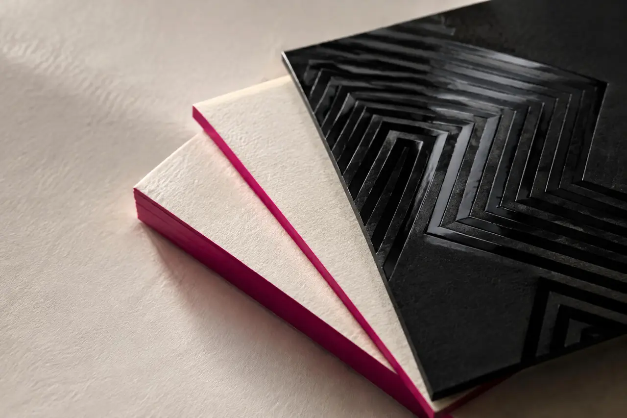 Business cards with raised varnish