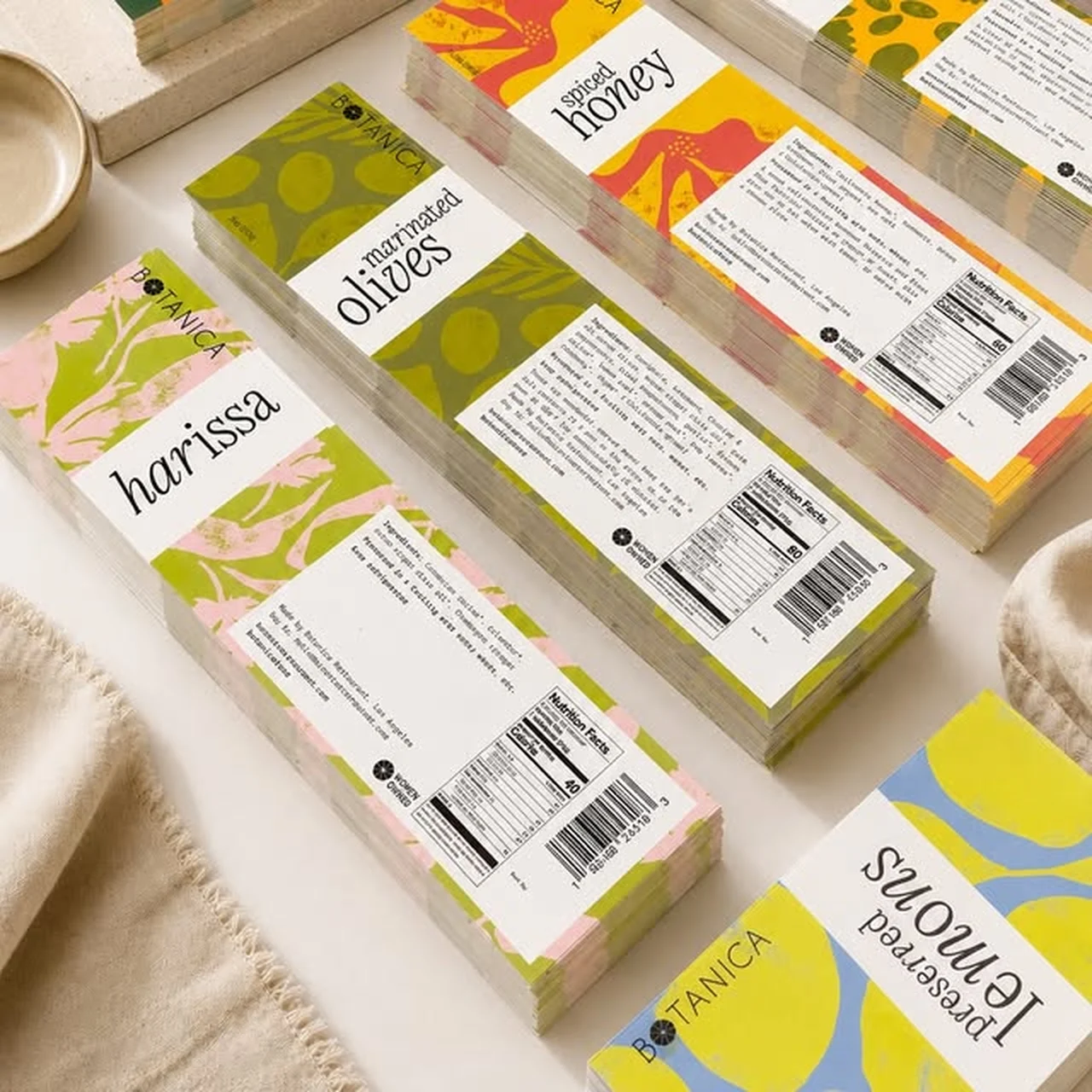 Food product labels — labels printing example