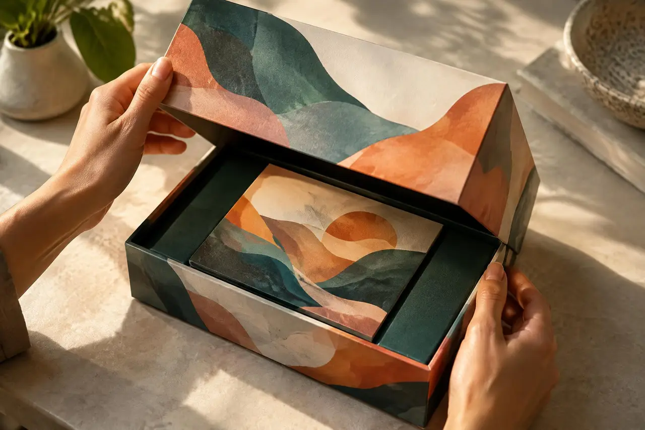 Printed box with sleeve and insert card — packaging printing example